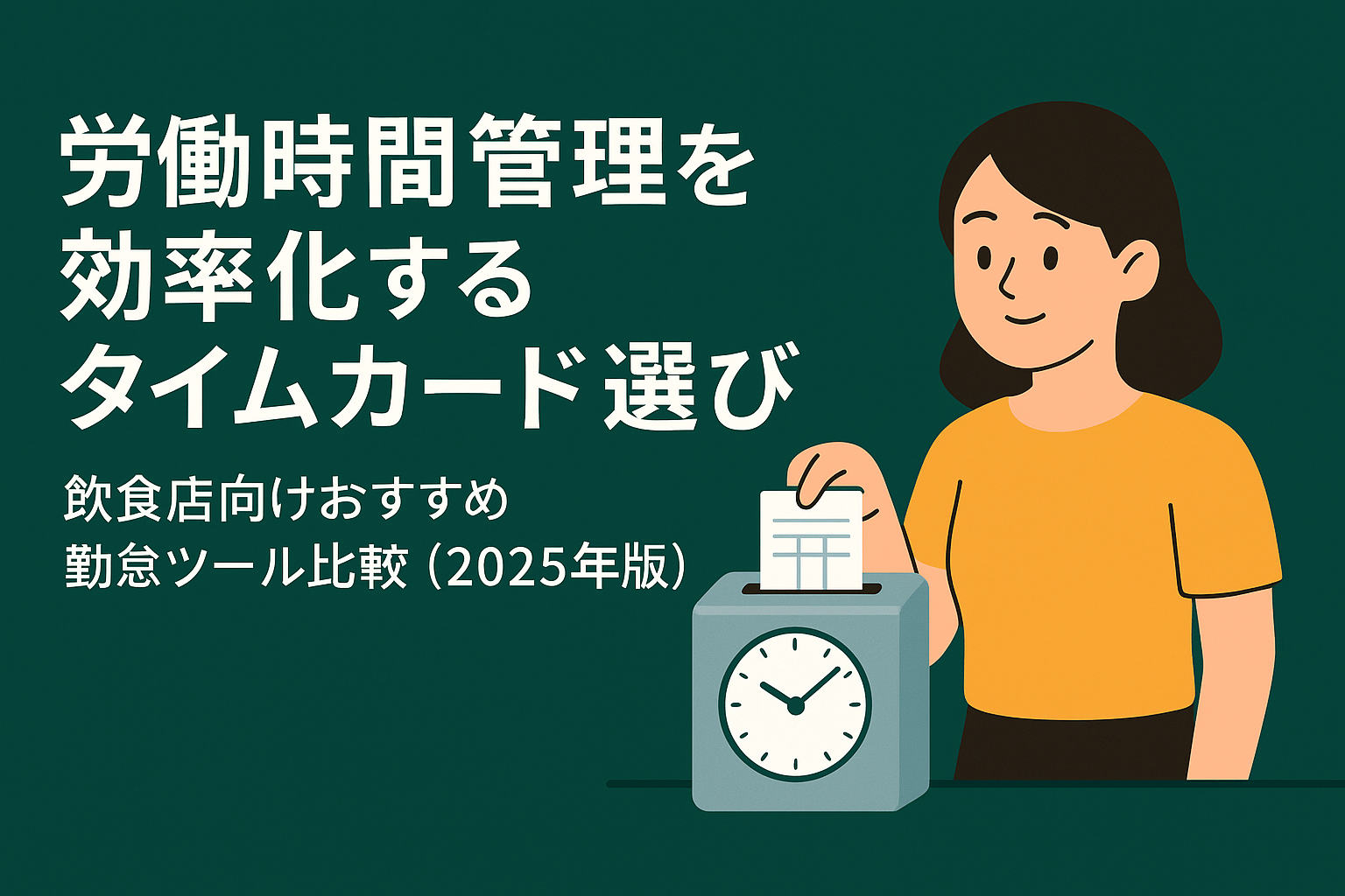 労働時間管理を効率化するタイムカード選び｜飲食店向けおすすめ勤怠ツール比較【2025年版】の画像
