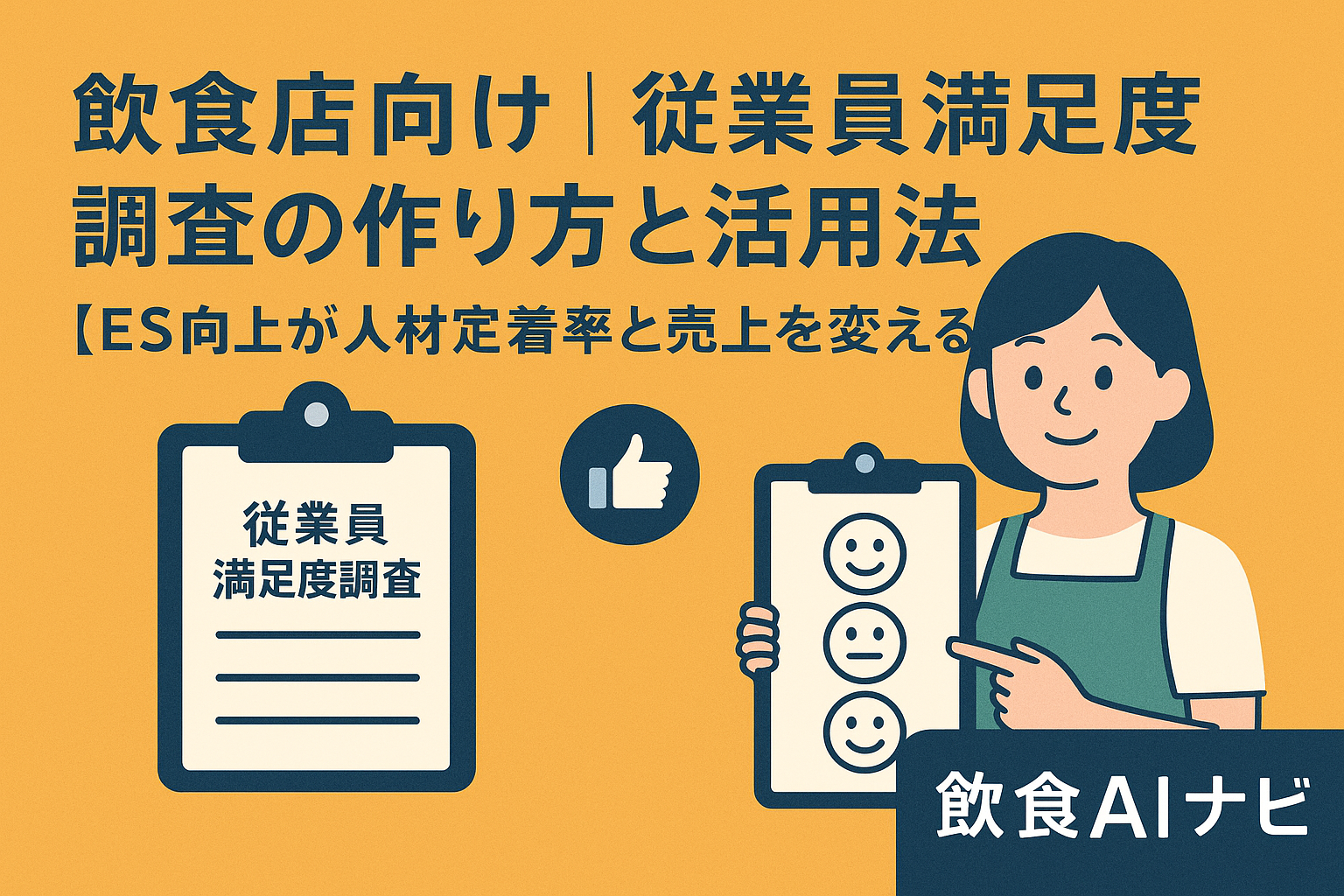 飲食店向け｜従業員満足度調査の作り方と活用法【ES向上が人材定着率と売上を変える】の画像