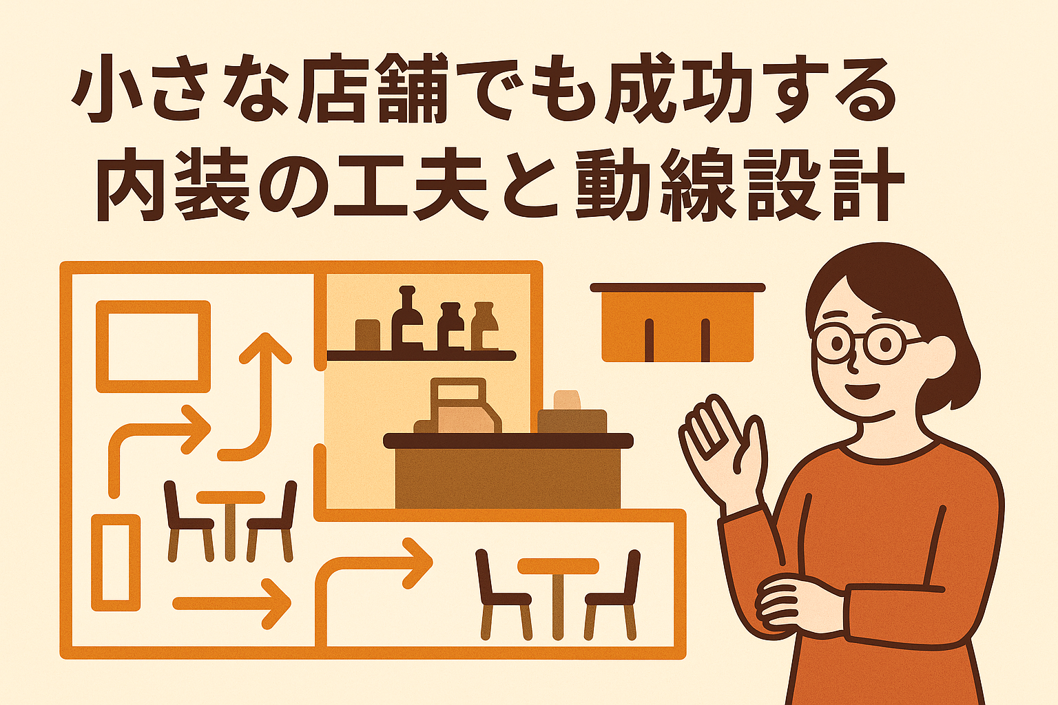 小さな店舗でも成功する内装の工夫と動線設計の画像