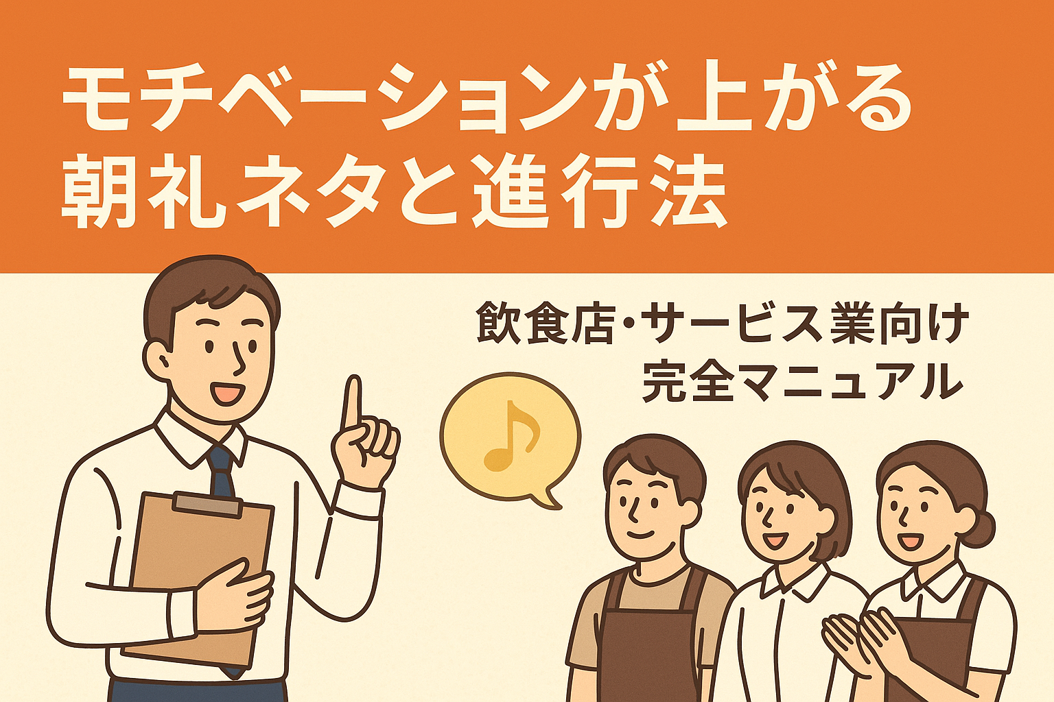 モチベーションが上がる朝礼ネタと進行法｜飲食店・サービス業向け完全マニュアルの画像