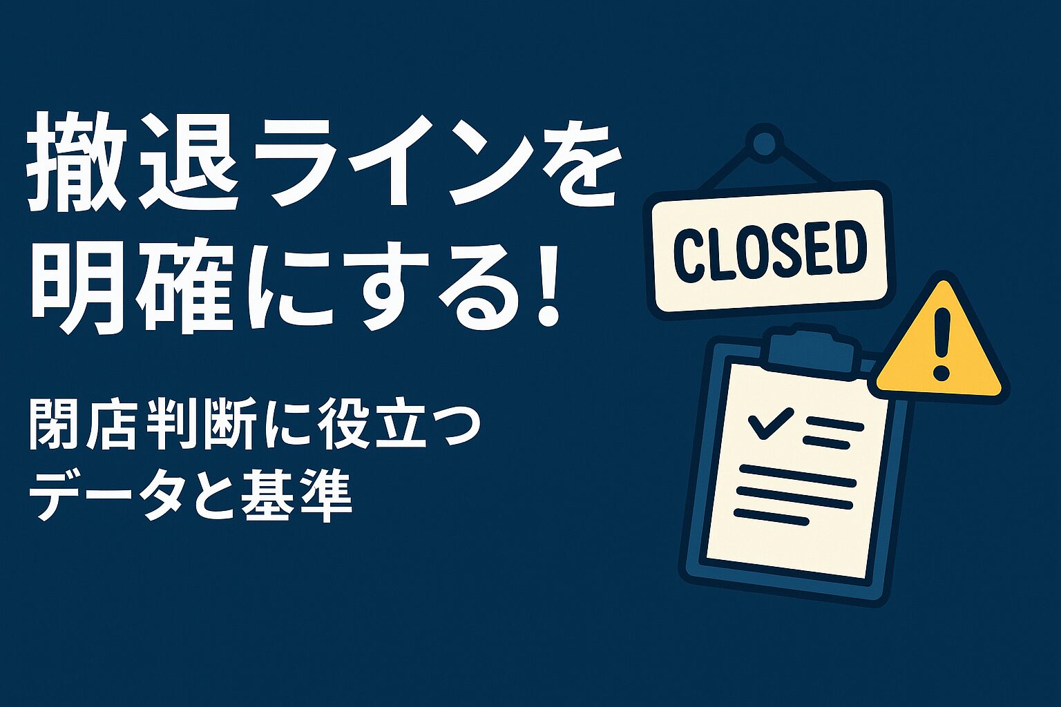 撤退ラインを明確にする！飲食店の閉店判断に役立つデータと基準【保存版】の画像