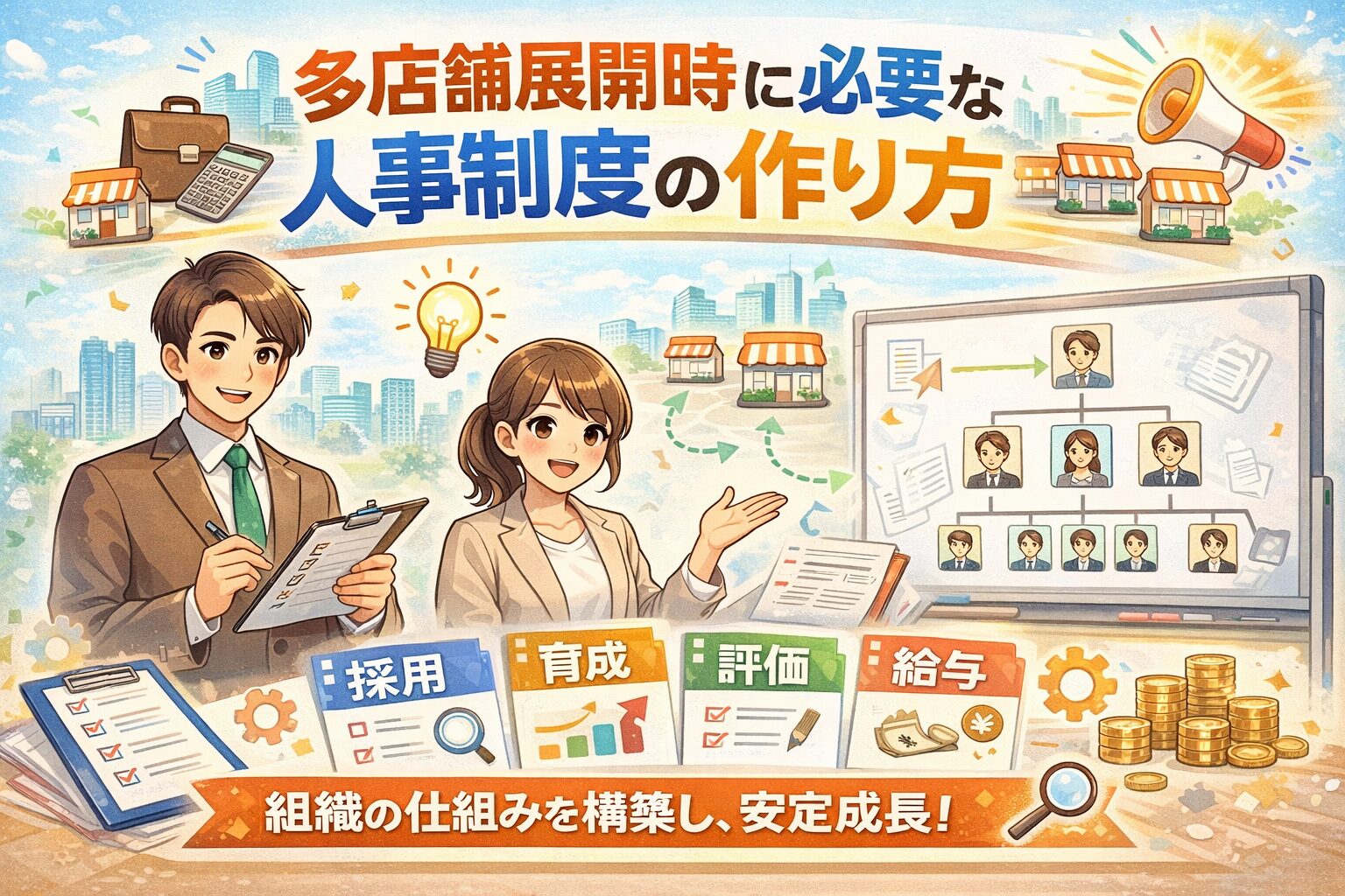 多店舗展開時に必要な人事制度の作り方|組織の「質」を落とさない評価・賃金体系の構築の画像