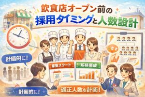 飲食店オープン前のスタッフ採用タイミングと人数設計｜失敗しないための逆算スケジュールの画像